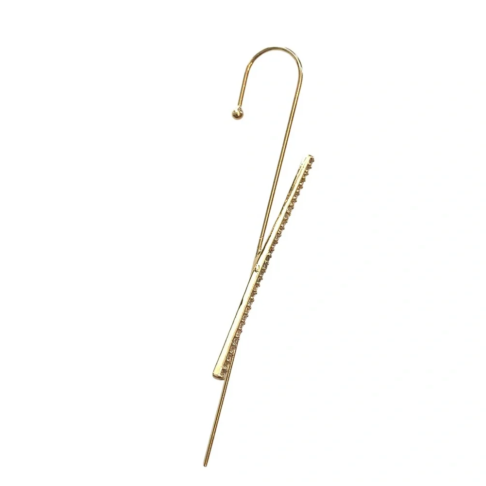 Modern Gold Ear Cuff Earring - Picture 2 of 2